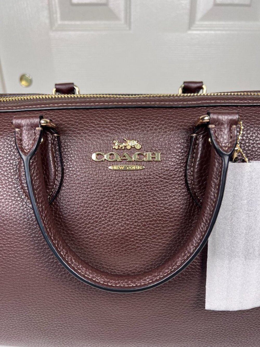 Coach Large Rowan Satchel Bag Maple NWT - Picture 2 of 11